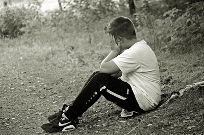 boy, child, sitting, alone