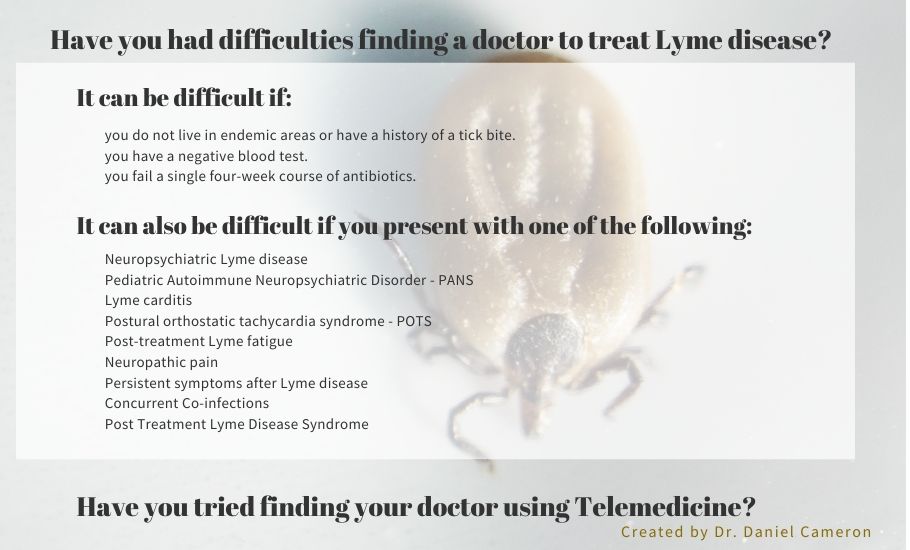 Finding a Lyme doctor using telemedicine. - Daniel Cameron, MD, MPH