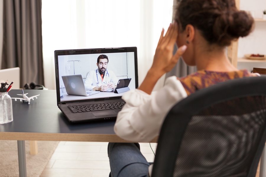 Lymeziekte patiënt op telemedicine gesprek