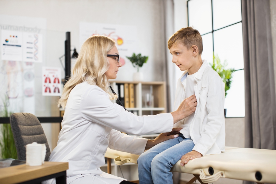 lyme carditis in child being examined by doctor