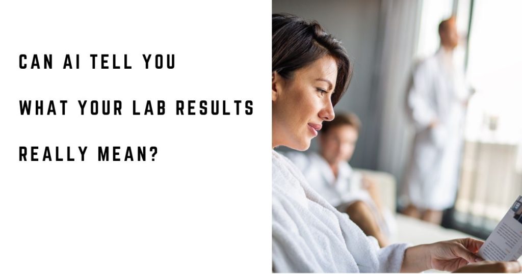 Woman reviewing medical lab results and trying to understand what they mean