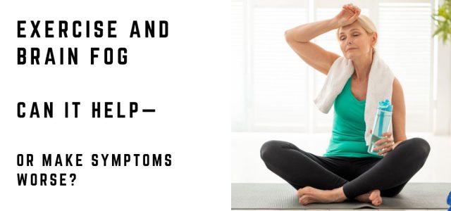 Middle-aged woman experiencing brain fog after exercise.