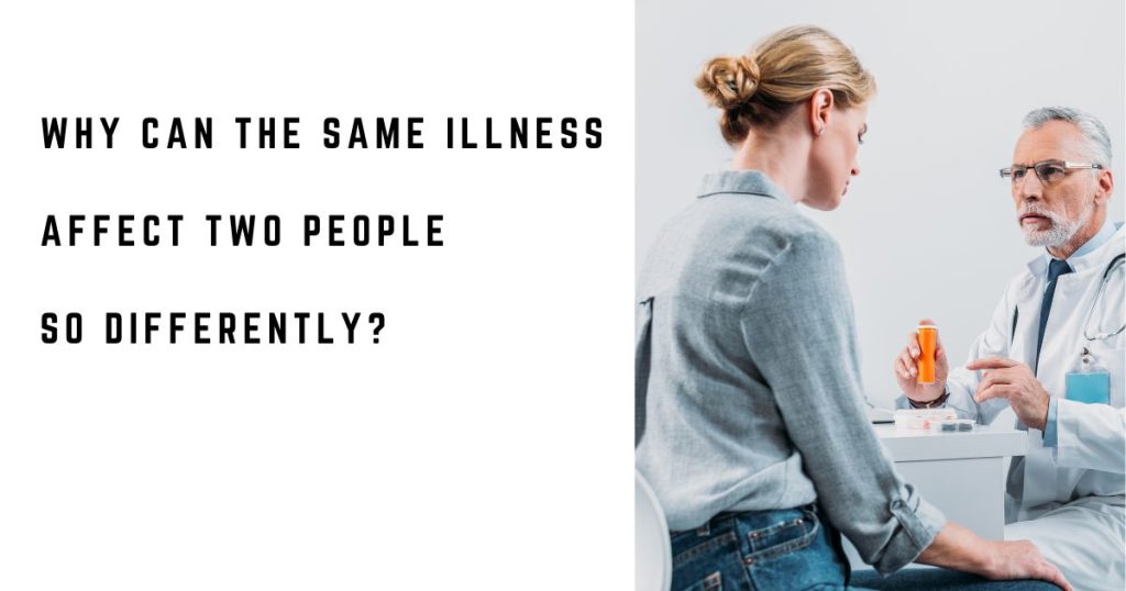 Patient discussing her illness and symptoms with a doctor