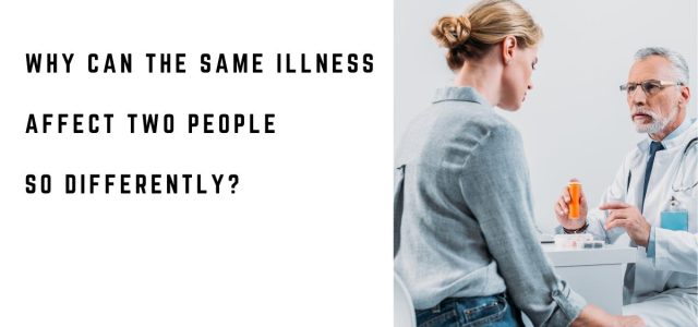 Patient discussing her illness and symptoms with a doctor