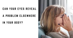 Woman at home experiencing eye discomfort and difficulty with her vision