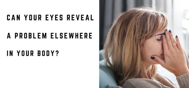 Woman at home experiencing eye discomfort and difficulty with her vision