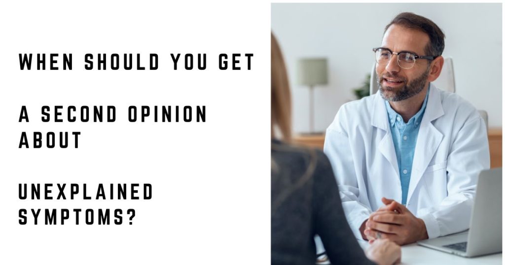 Patient discussing unexplained symptoms with a doctor during a medical consultation