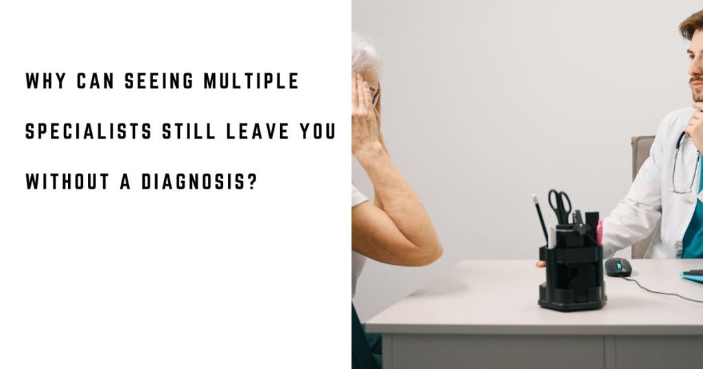 Patient discussing persistent unexplained symptoms with a doctor