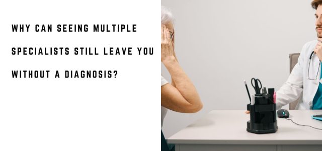 Patient discussing persistent unexplained symptoms with a doctor